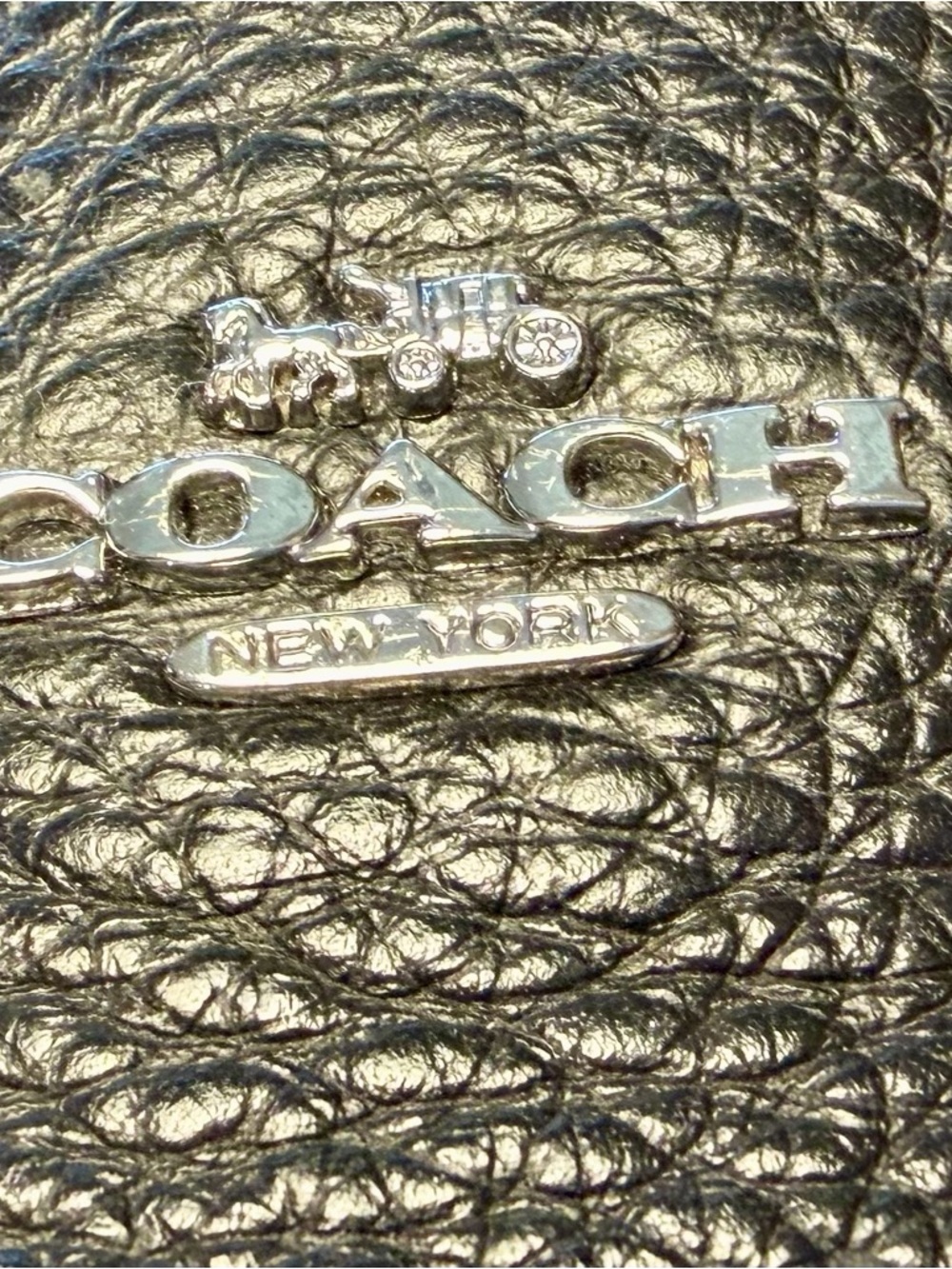 Coach Black Pebbled Leather Driver Loafers Horse & Carriage Logo Women’s 7.5B - Picture 5 of 13